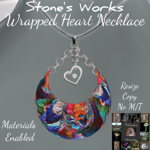 Wrapped Heart Necklace Stone's Works